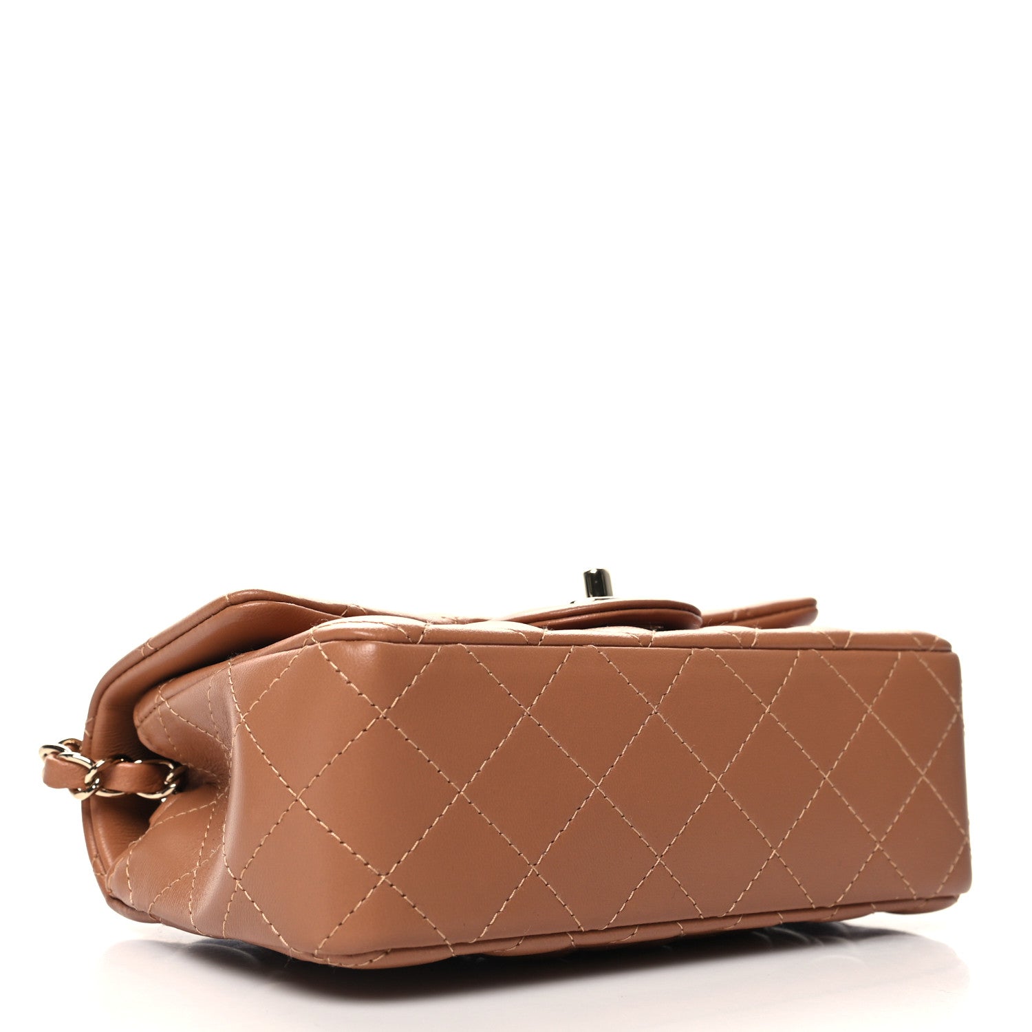 Chanel Lambskin Quilted Mini Rectangular Flap Brown 4 of 10
