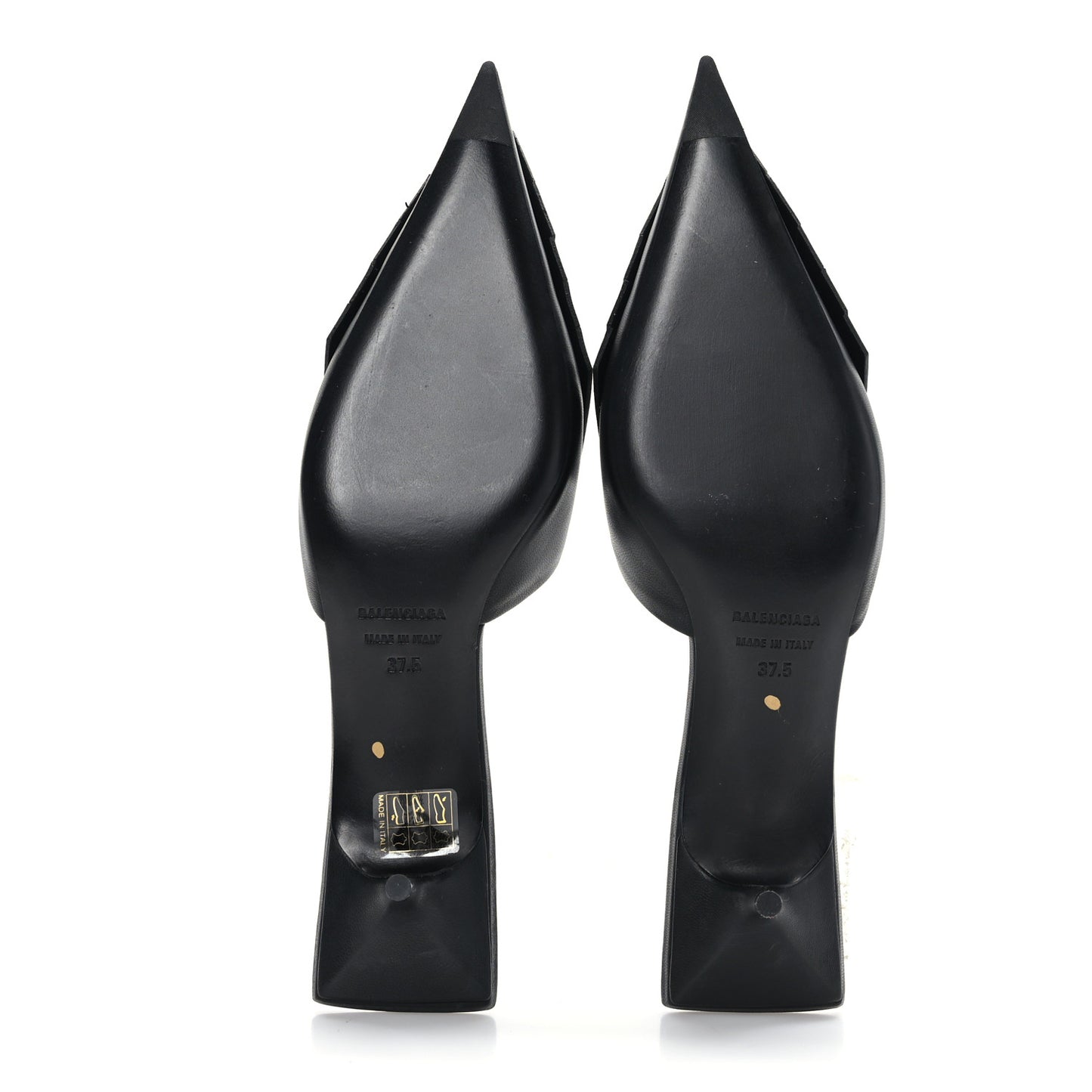 Soft Nappa Logo Fringe Square Knife Pointed Toe 40mm Mules 37.5 Black White