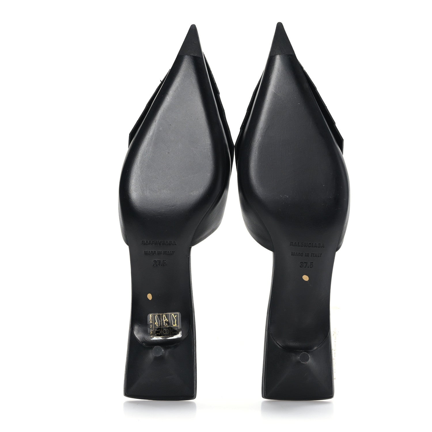 Balenciaga Soft Nappa Logo Fringe Square Knife Pointed Toe 40mm Mules 37.5 Black White 5 of 8