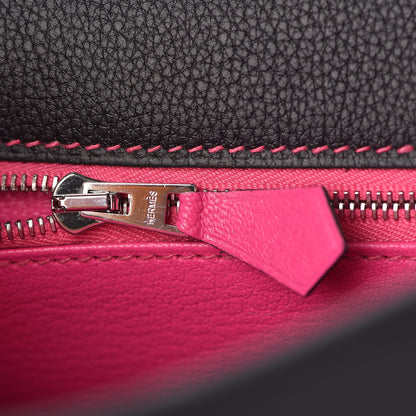 Hermes Togo Horseshoe Kelly Retourne 25 Black Magnolia 16 of 41