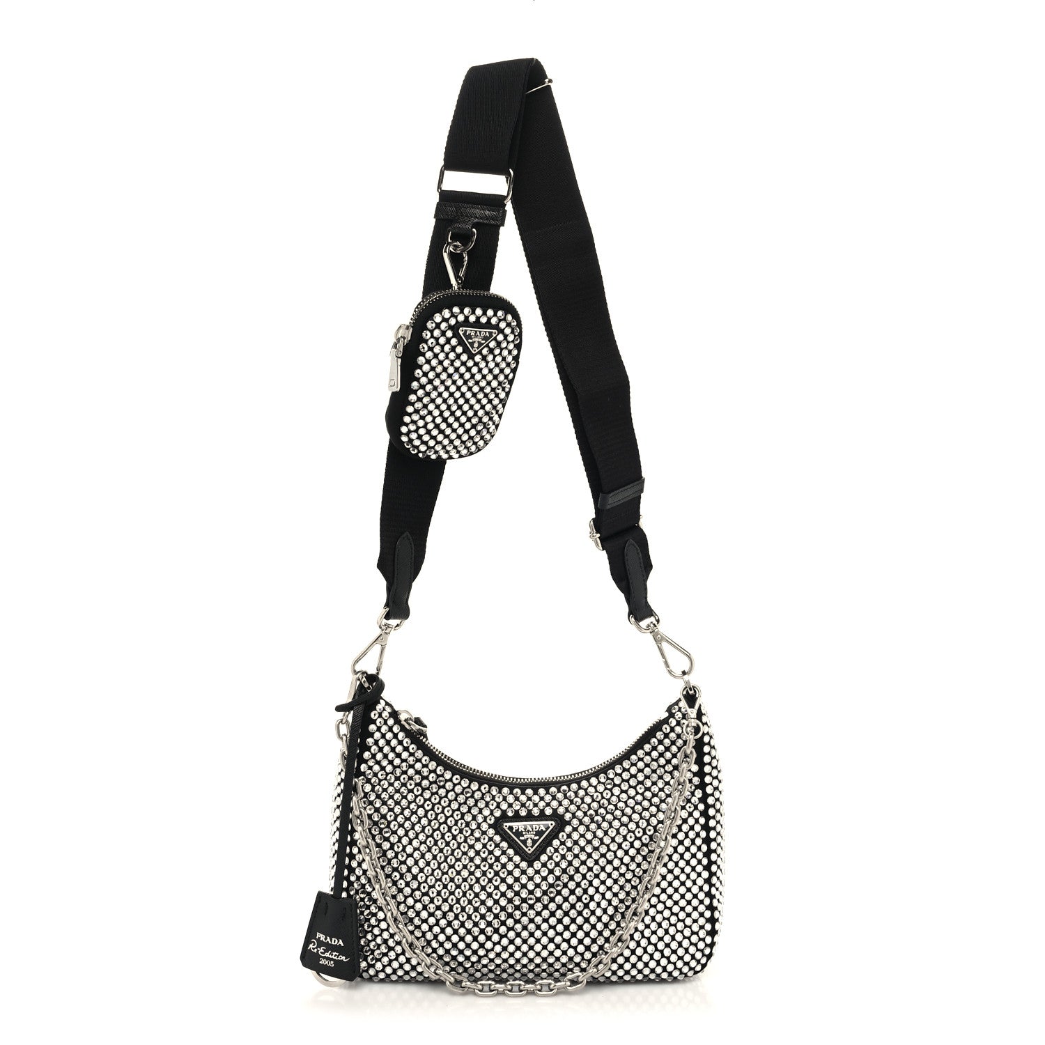 Prada Satin Crystal Re-Edition 2005 Shoulder Bag Cristal 1 of 11