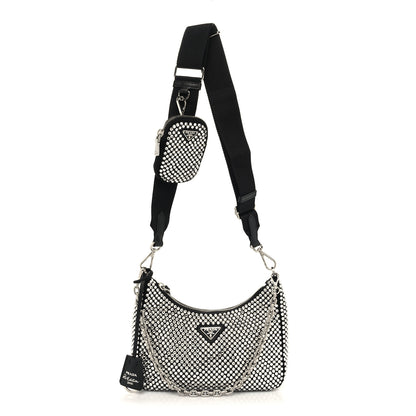 Prada Satin Crystal Re-Edition 2005 Shoulder Bag Cristal 1 of 11