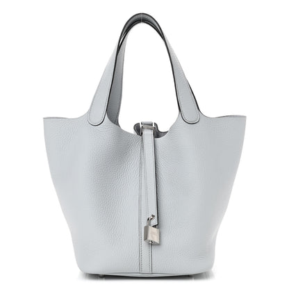 Hermes Taurillon Clemence Picotin Lock 22 MM Bleu Pale 1 of 9
