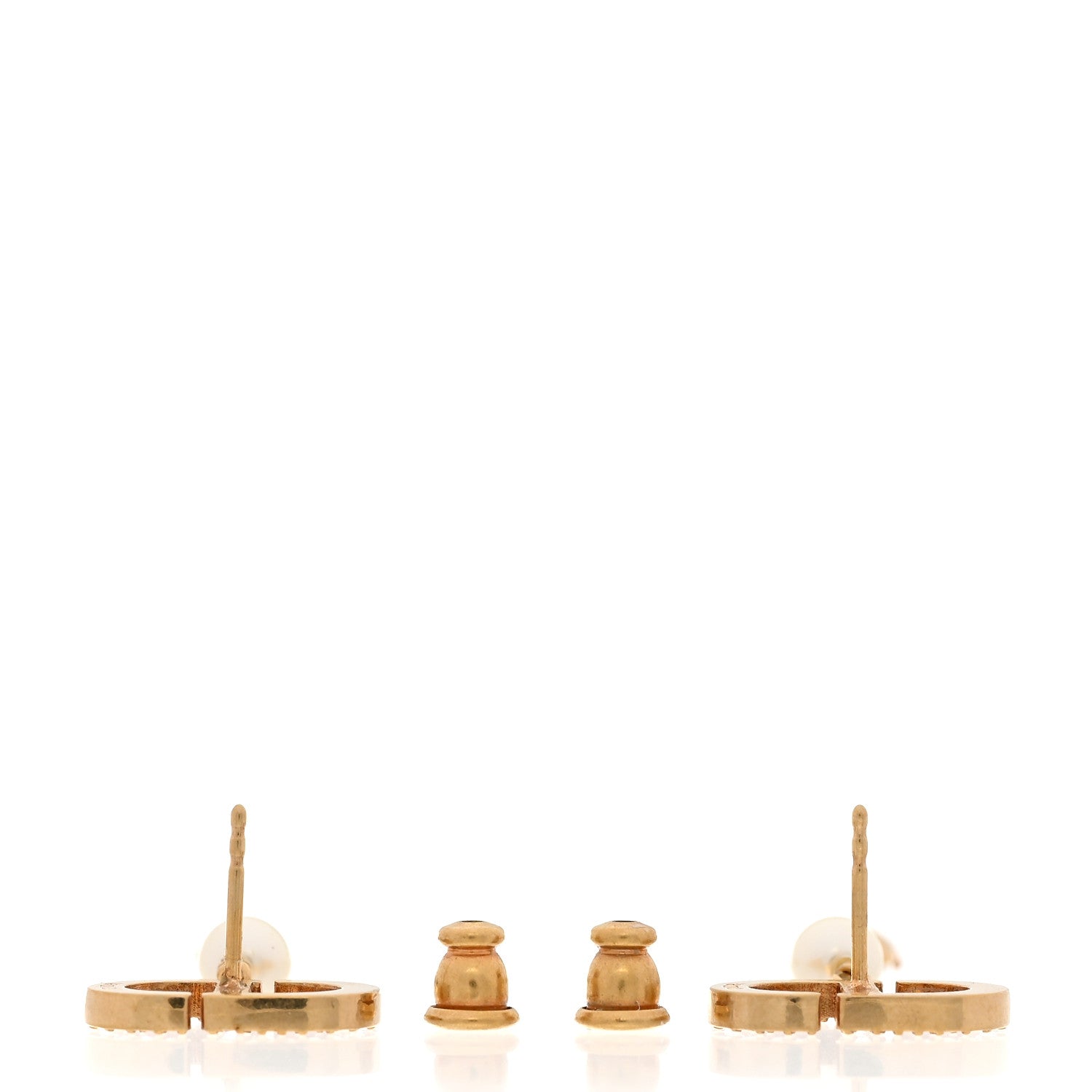 Christian Dior Pearl Crystal CD Drop Earrings Gold 3 of 4