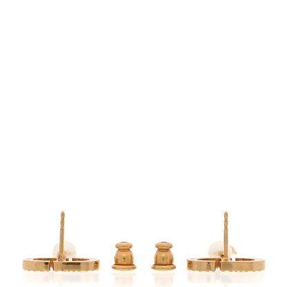 Christian Dior Pearl Crystal CD Drop Earrings Gold 3 of 4