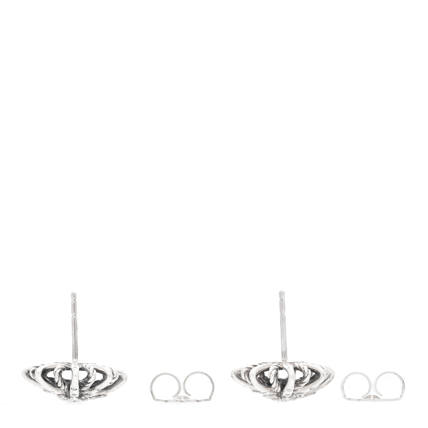 David Yurman Sterling Silver Diamond 16mm Starburst Earrings 3 of 4