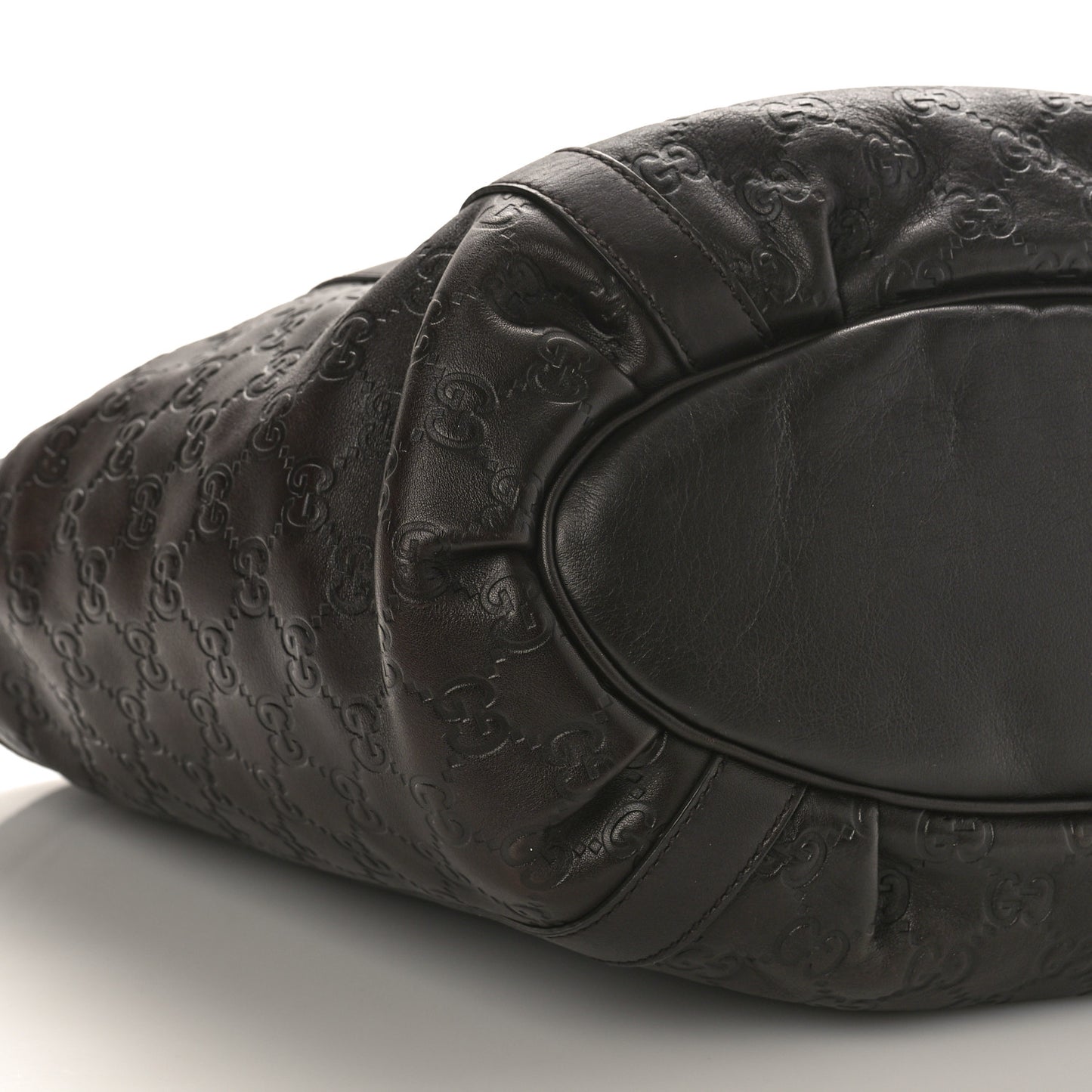 Guccissima Medium D Gold Tote Dark Brown