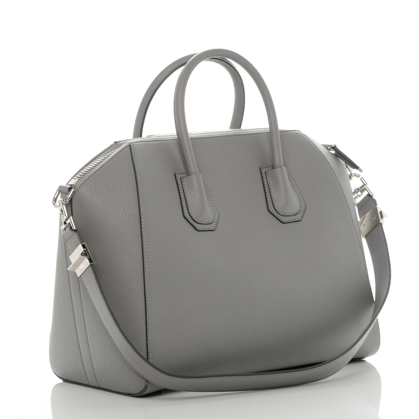 Sugar Goatskin Medium Antigona Pearl Grey