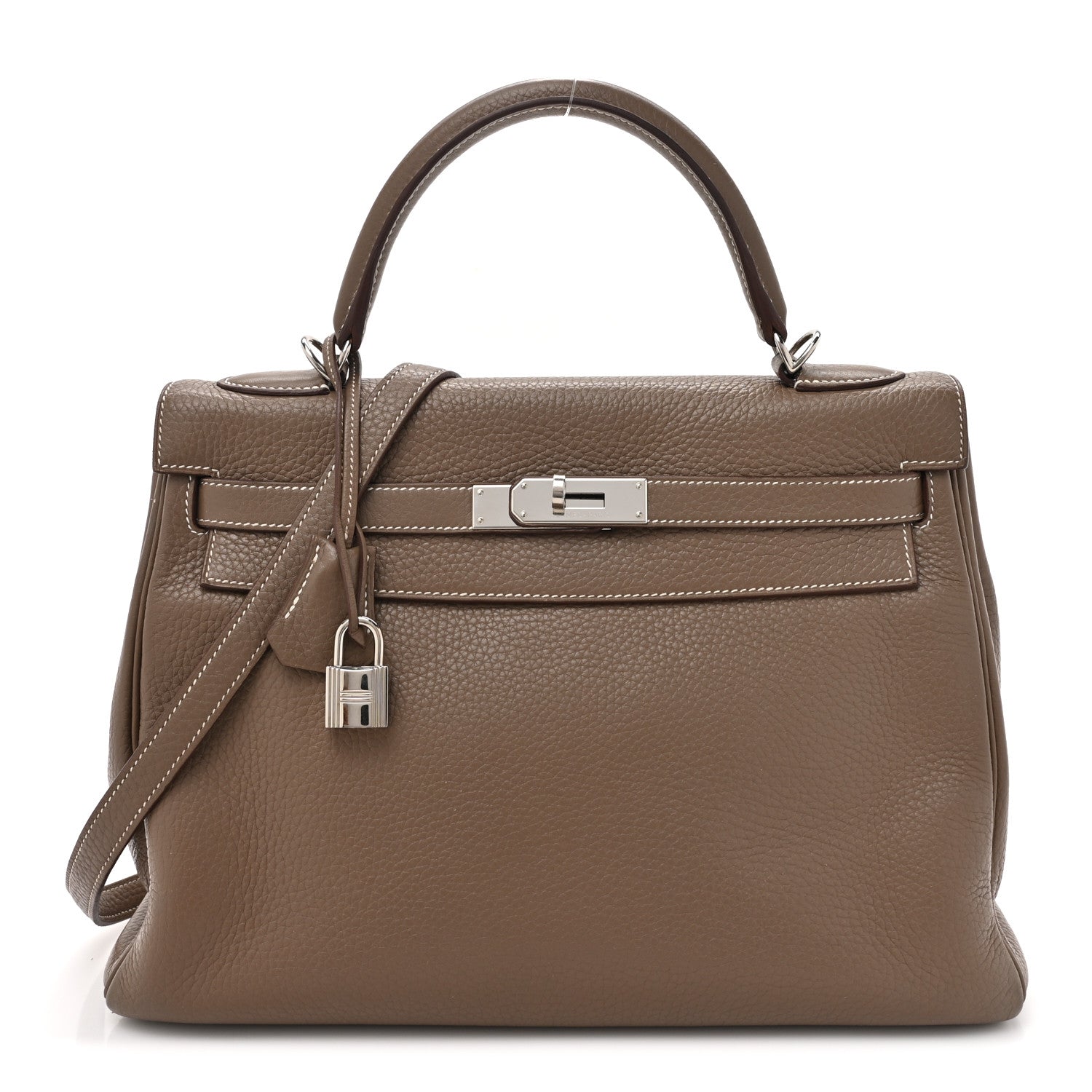 Hermes Taurillon Clemence Kelly Retourne 32 Etoupe 1 of 17
