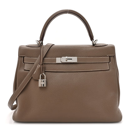Hermes Taurillon Clemence Kelly Retourne 32 Etoupe 1 of 17