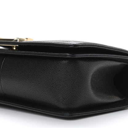 Chanel Caviar Chevron Quilted Medium Boy Flap Black 9 of 9