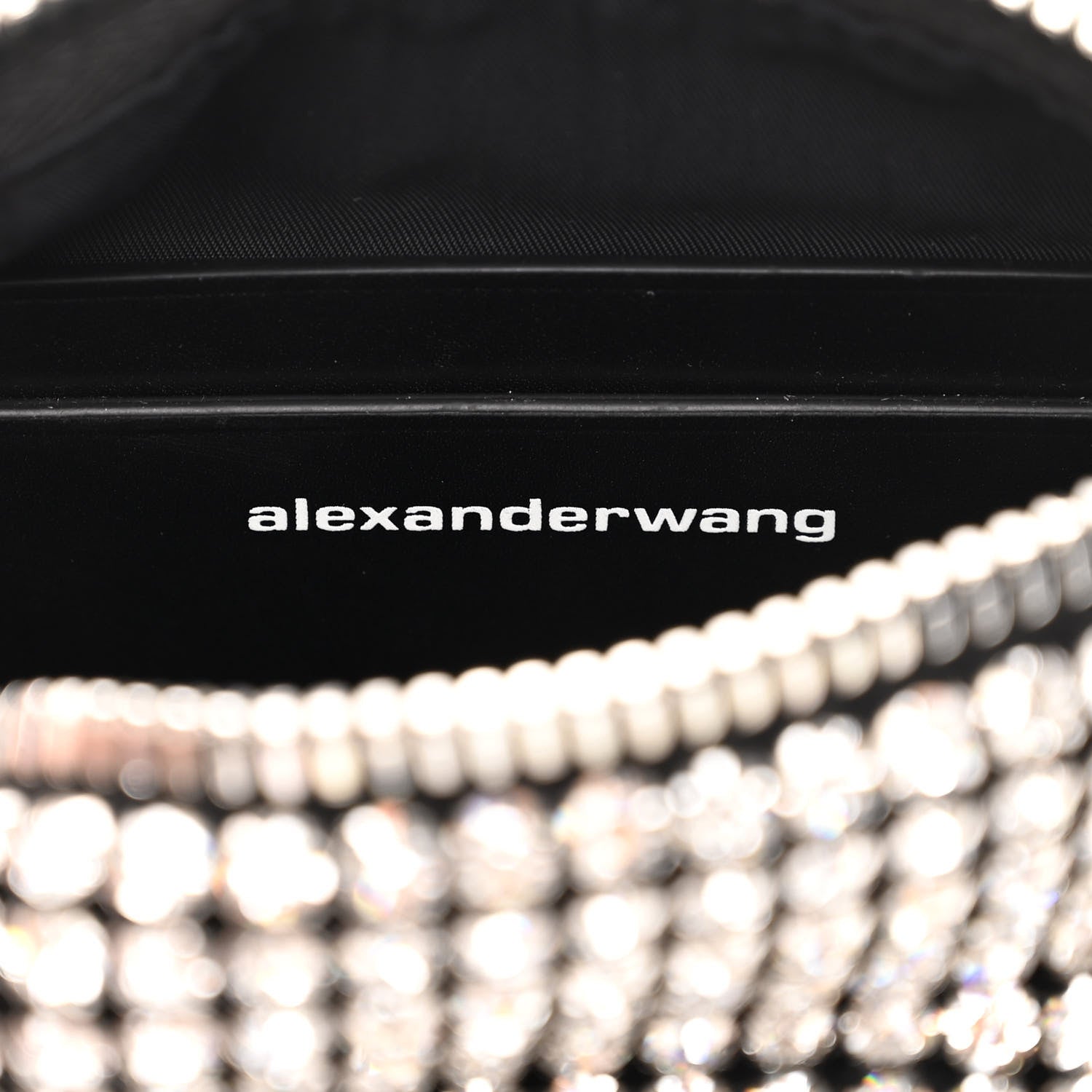 Alexander Wang Mesh Crystal Rhinestone Mini Heiress Pouch Black Silver 6 of 9