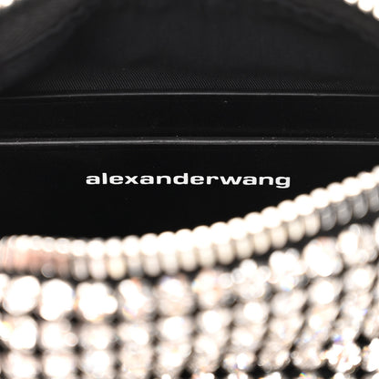 Alexander Wang Mesh Crystal Rhinestone Mini Heiress Pouch Black Silver 6 of 9