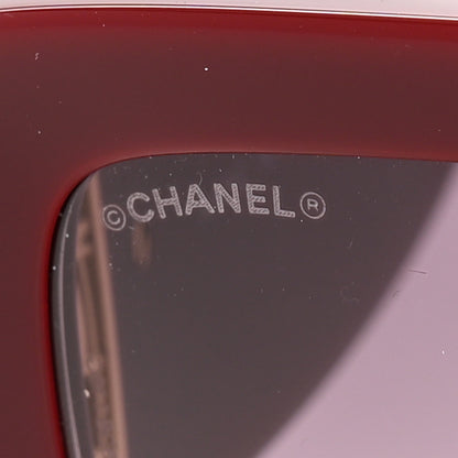 Chanel Acetate Rectangle Sunglasses 5434 Brown Red 7 of 8