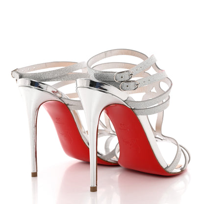Christian Louboutin Glitter Renee 100 Sandals 38 Silver 4 of 13