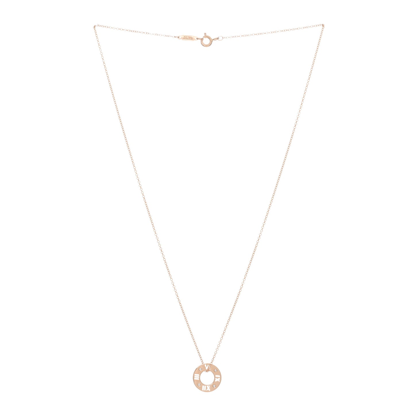 18K Rose Gold Diamond Atlas Pierced Pendant Necklace