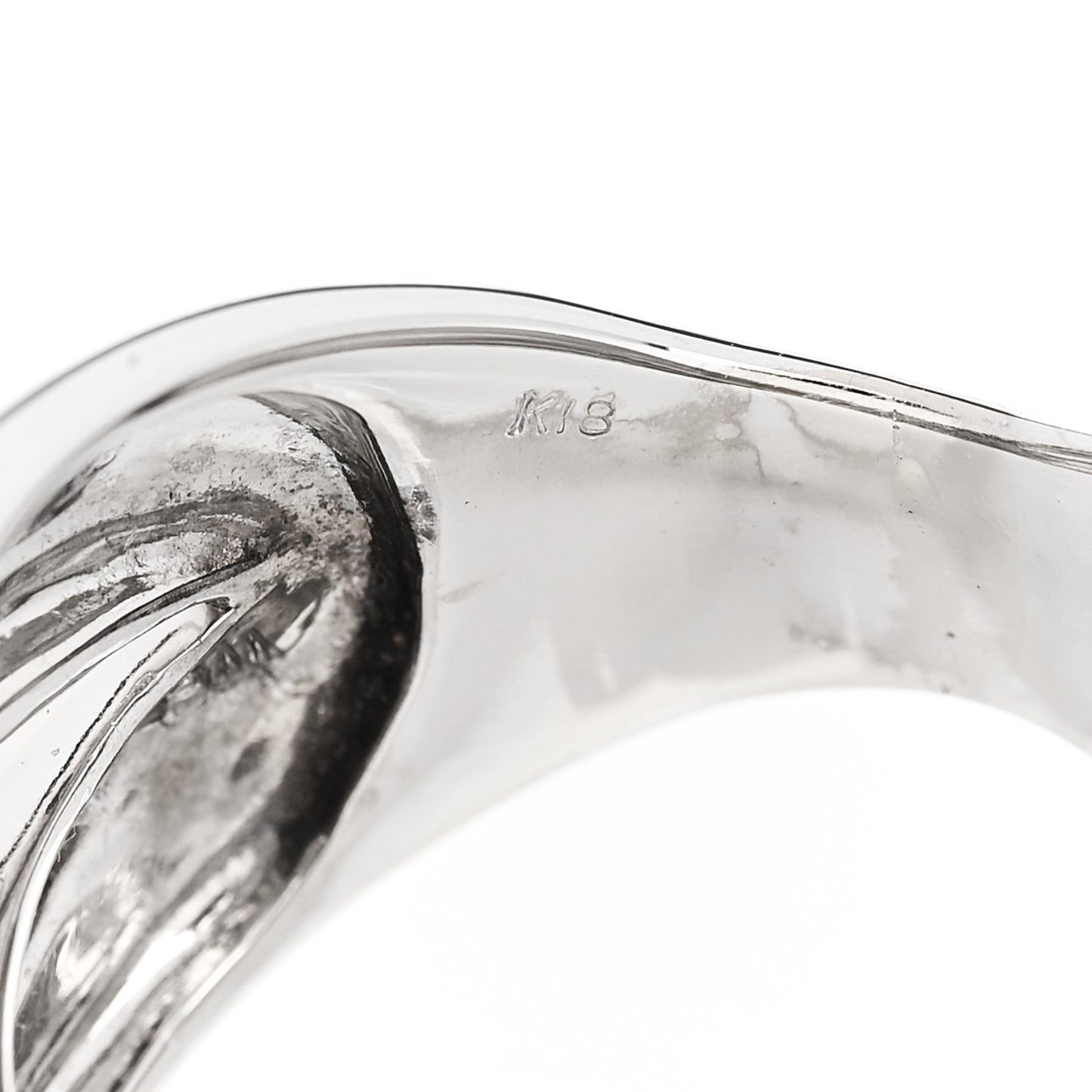 18K White Gold Diamond 1.75ctw Crossover Band Ring 58 8.25