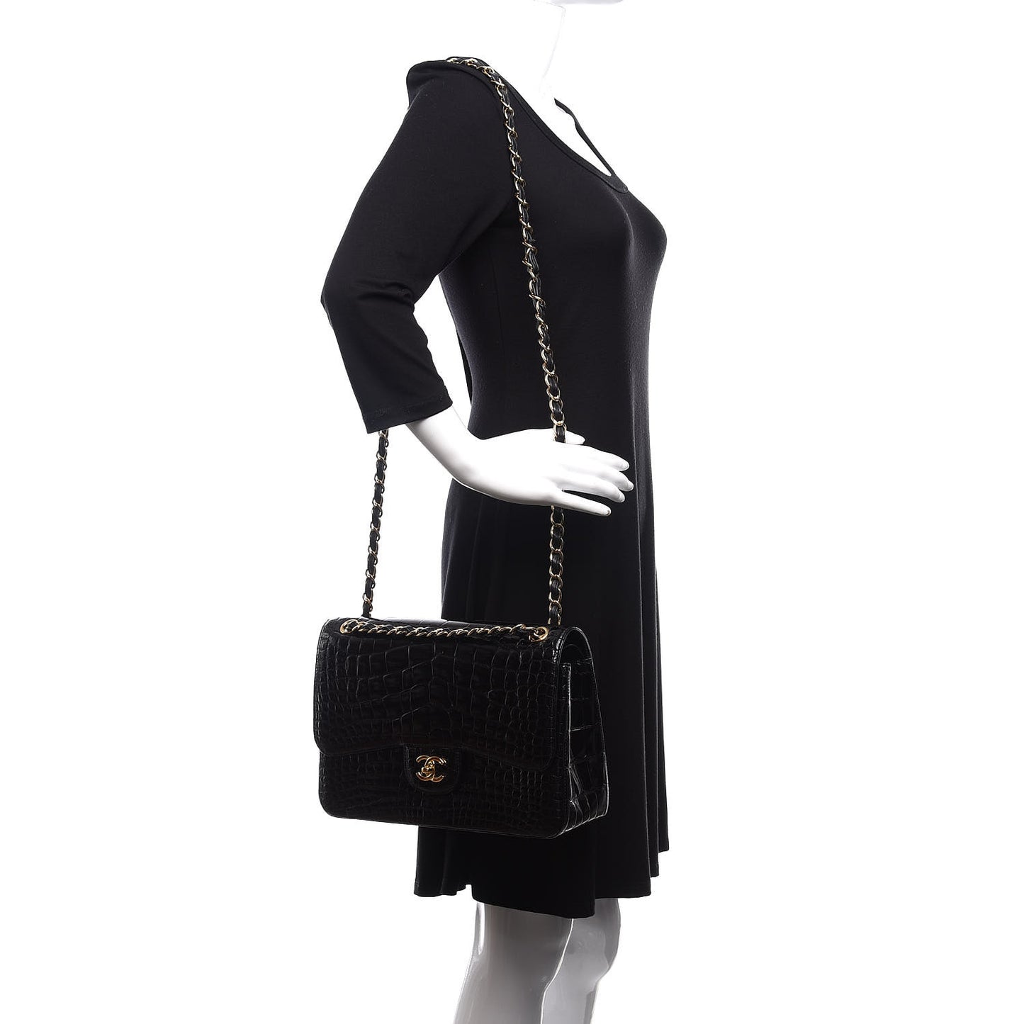 Alligator Jumbo Double Flap Black