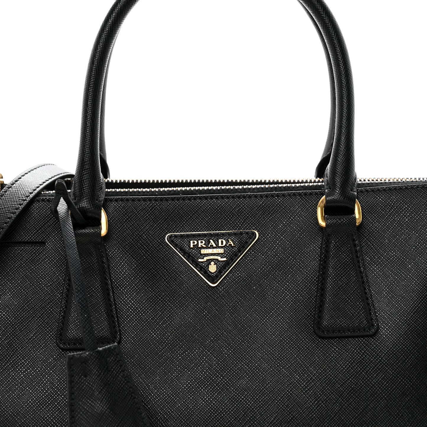 Saffiano Small Galleria Double Zip Tote Black