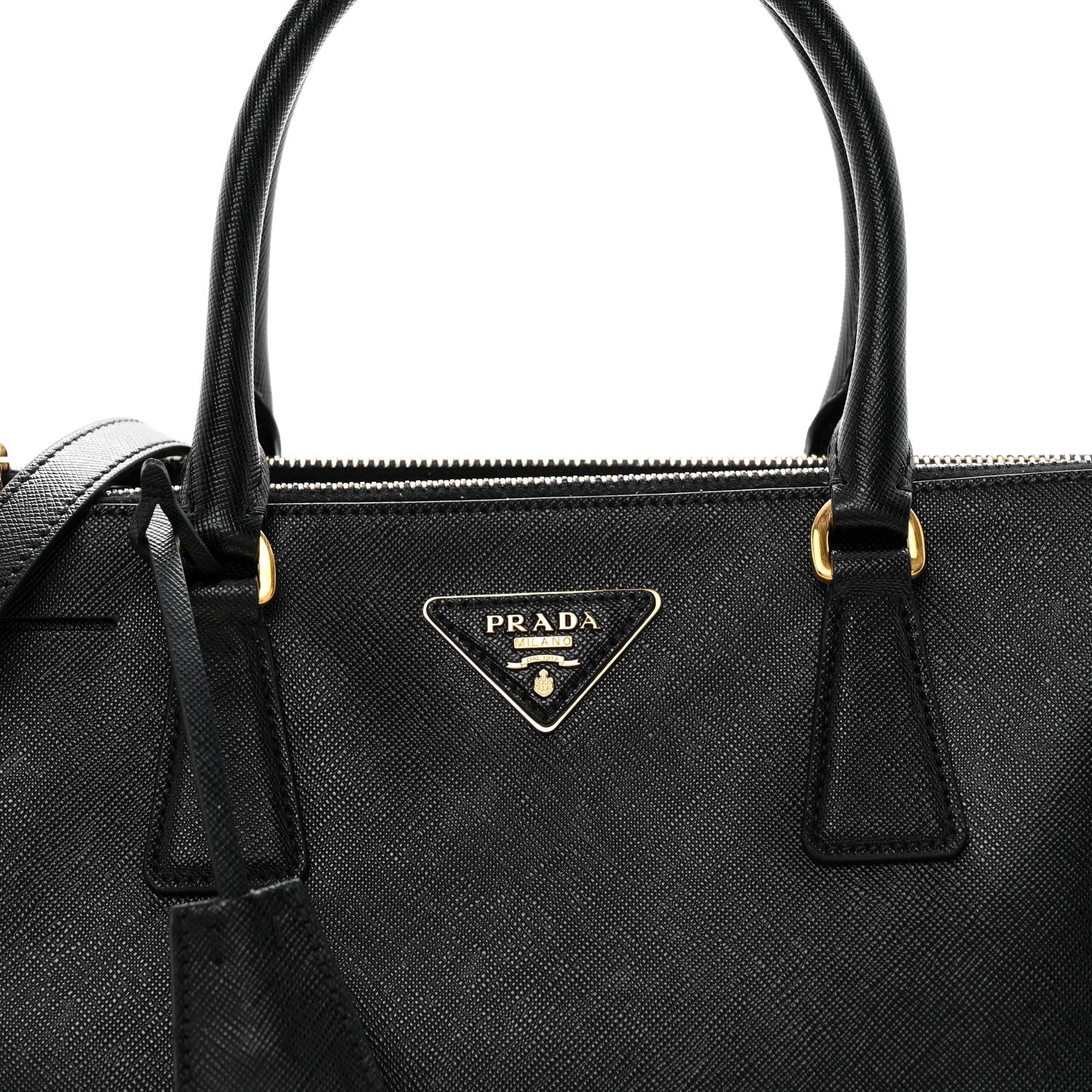 Prada Saffiano Small Galleria Double Zip Tote Black 8 of 12