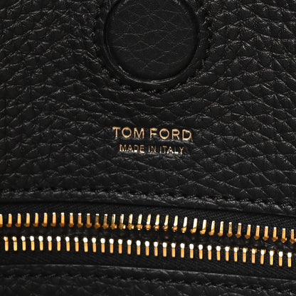 Tom Ford Pebbled Calfskin Small Alix Padlock Zip Hobo Bag Black 7 of 10