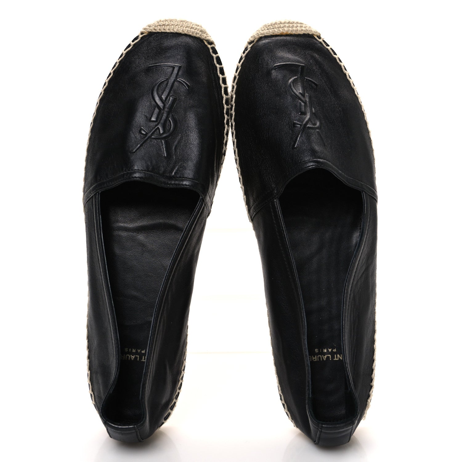 Saint Laurent Lambskin Monogram Espadrilles 39 Black 2 of 11