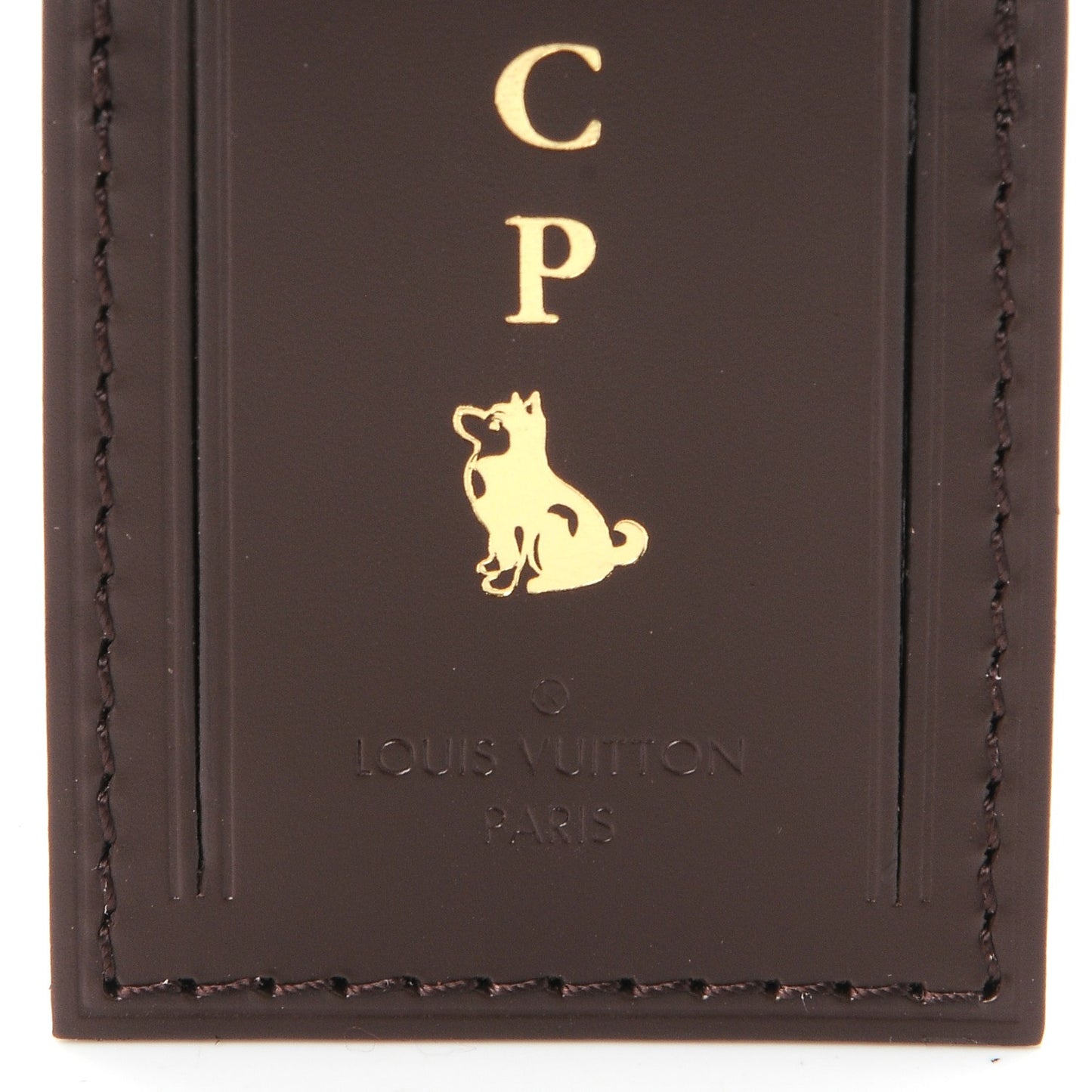 Calfskin Luggage Tag Ebene