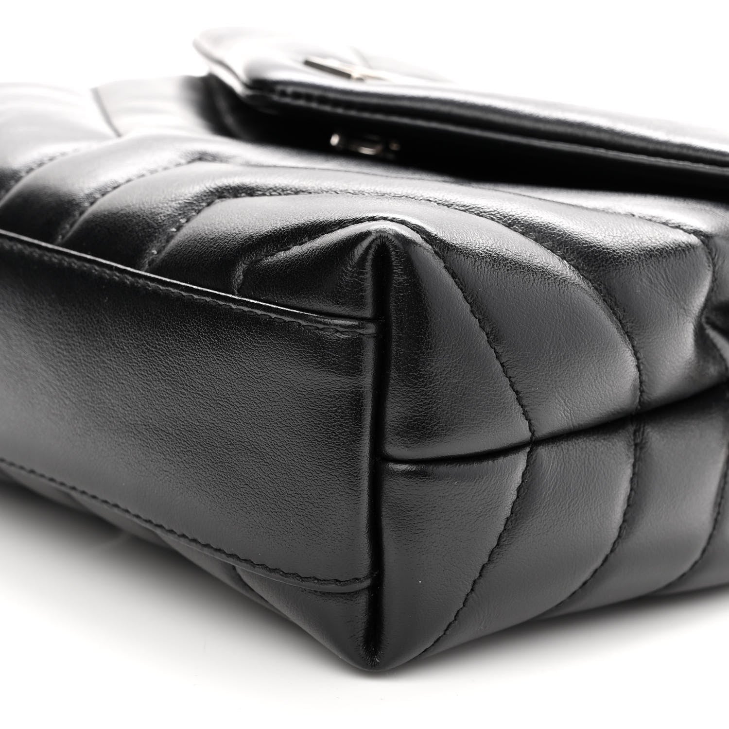 Saint Laurent Calfskin Y Quilted Monogram Toy Loulou Crossbody Bag Black 9 of 9