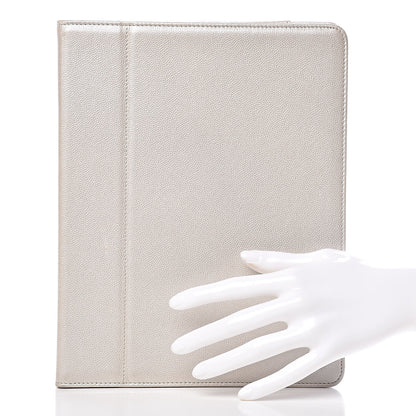 Chanel Metallic Caviar Sevruga iPad Case Silver 2 of 8