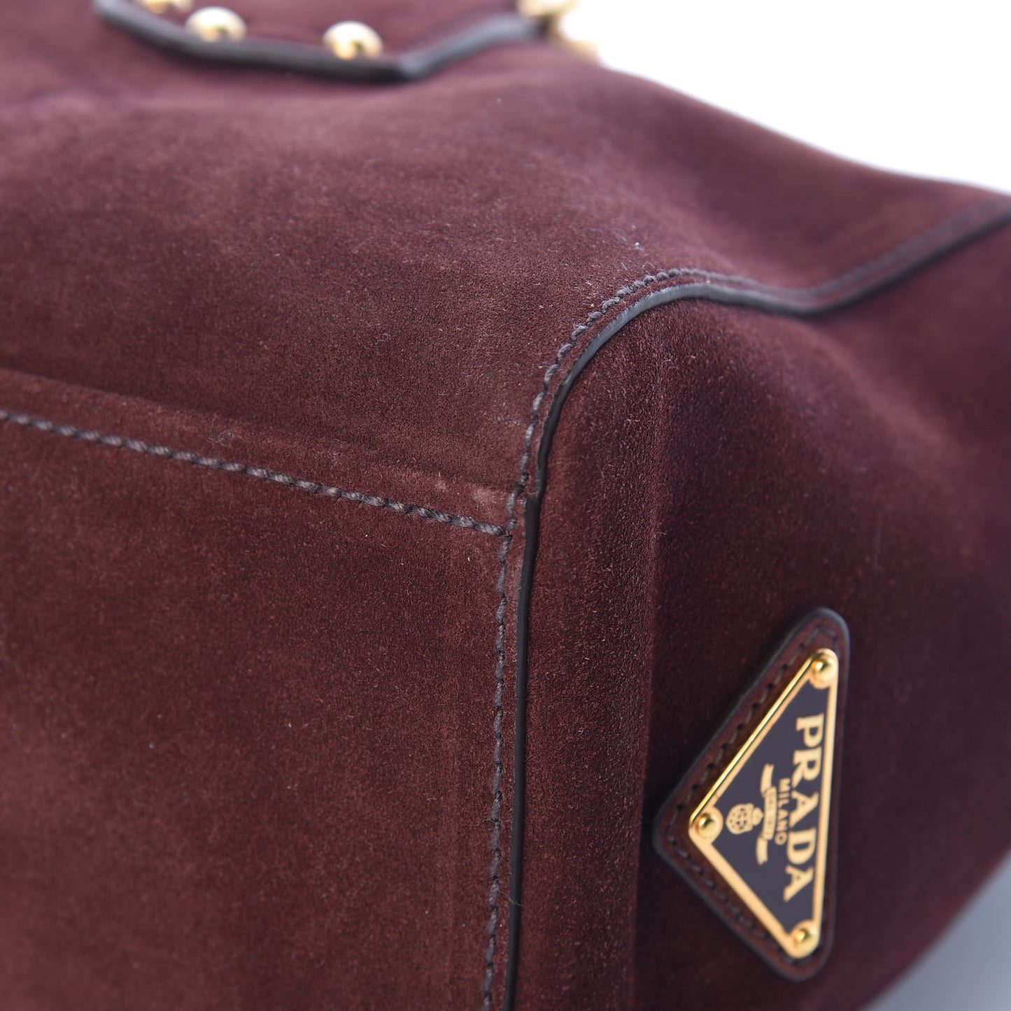 Scamosciato Suede Foldover Pushlock Chain Satchel Prugna