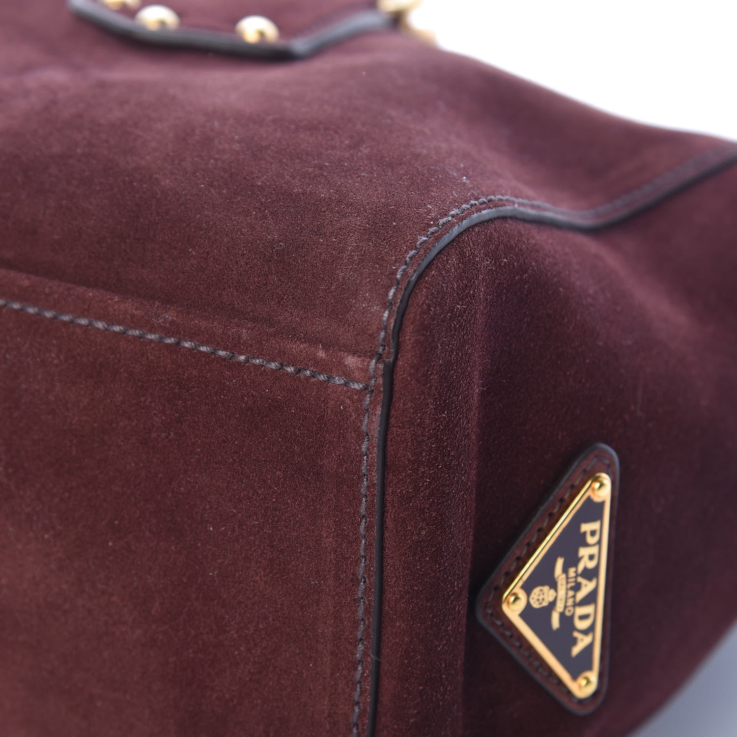Prada Scamosciato Suede Foldover Pushlock Chain Satchel Prugna 9 of 18