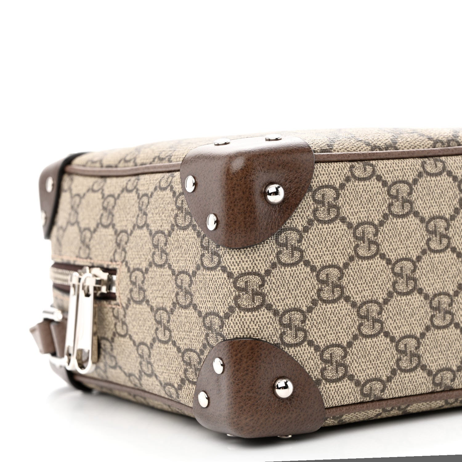 Gucci GG Supreme Monogram Textured Calfskin Square Messenger Bag Beige Ebony New Acero 9 of 10