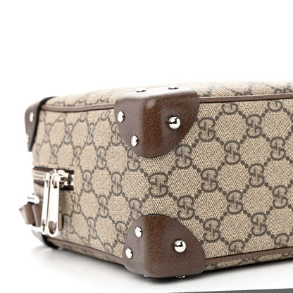 Gucci GG Supreme Monogram Textured Calfskin Square Messenger Bag Beige Ebony New Acero 9 of 10