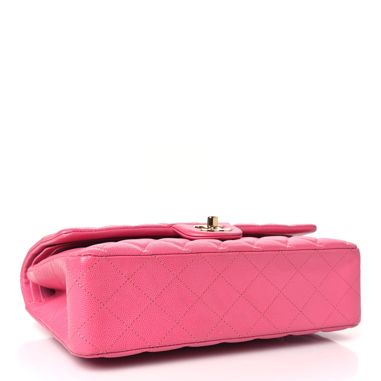 Caviar Quilted Medium Double Flap Pink