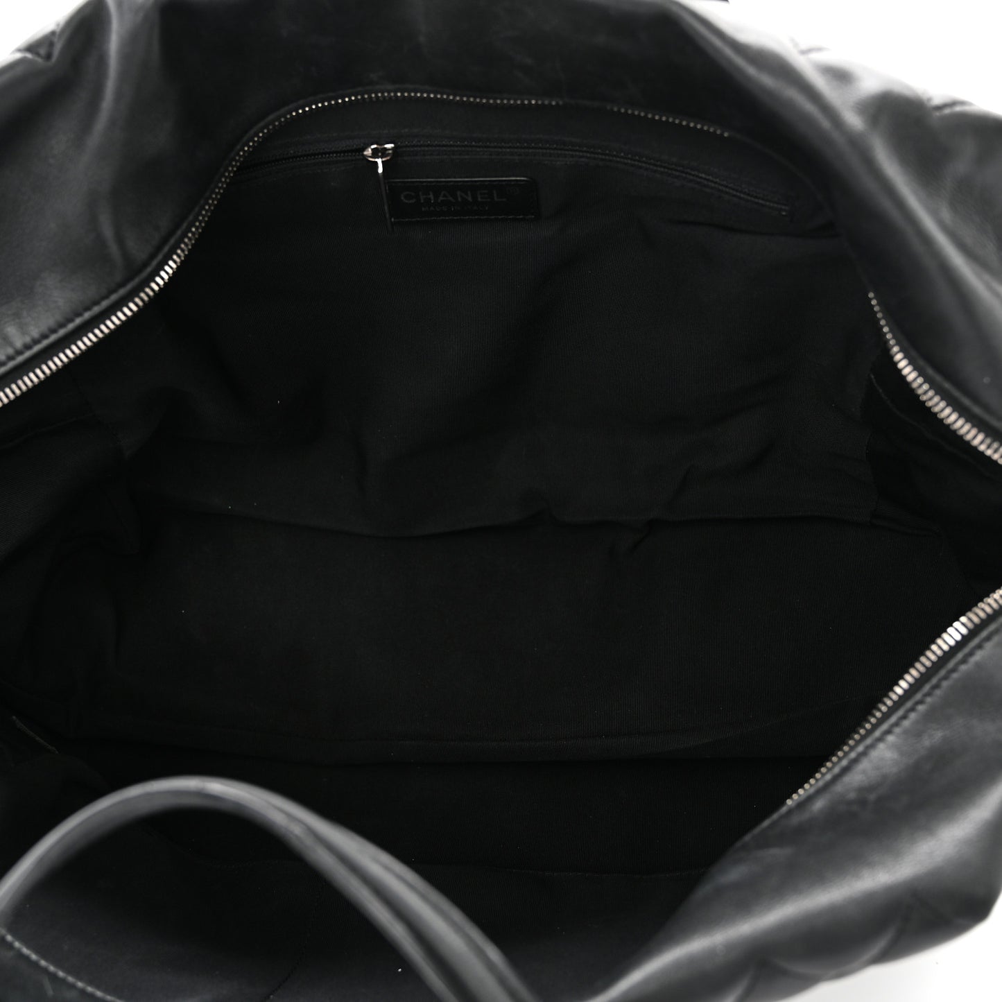 Calfskin Quilted Feather Weight Bowling Bag Black