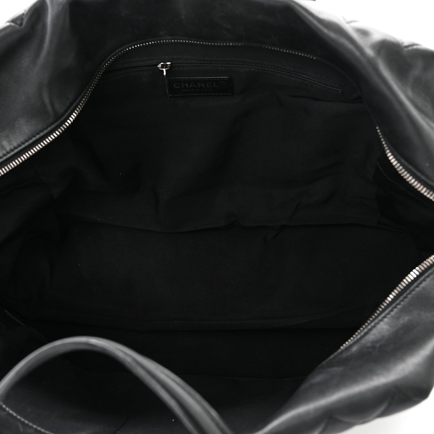 Chanel Calfskin Quilted Feather Weight Bowling Bag Black 5 of 11
