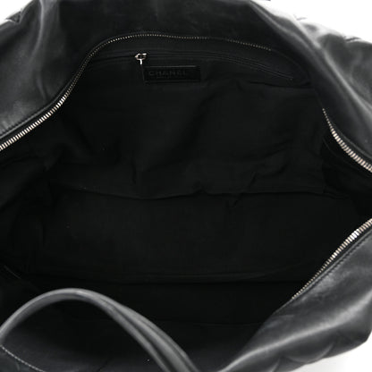 Chanel Calfskin Quilted Feather Weight Bowling Bag Black 5 of 11
