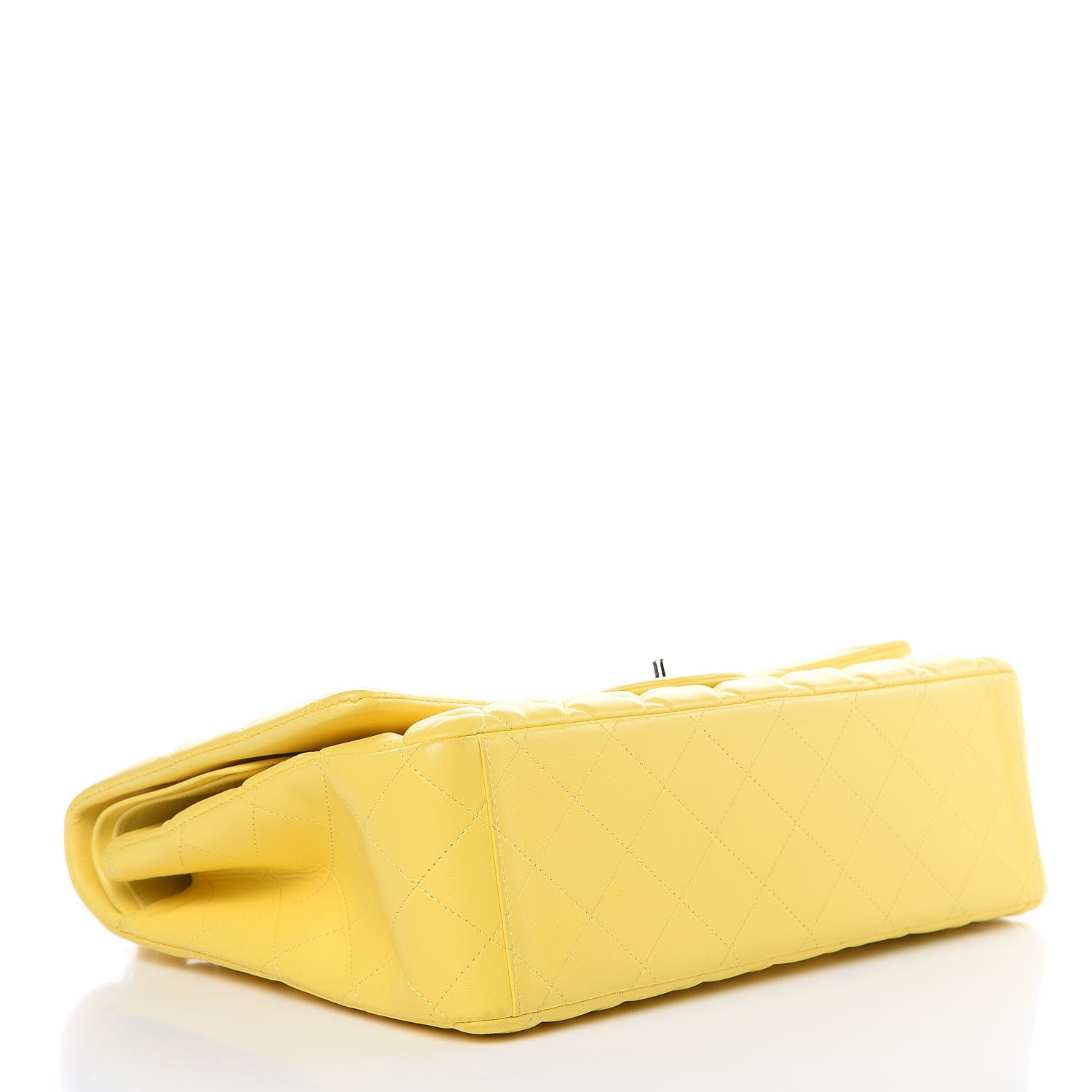 Chanel Lambskin Quilted Maxi Double Flap Yellow 4 of 12