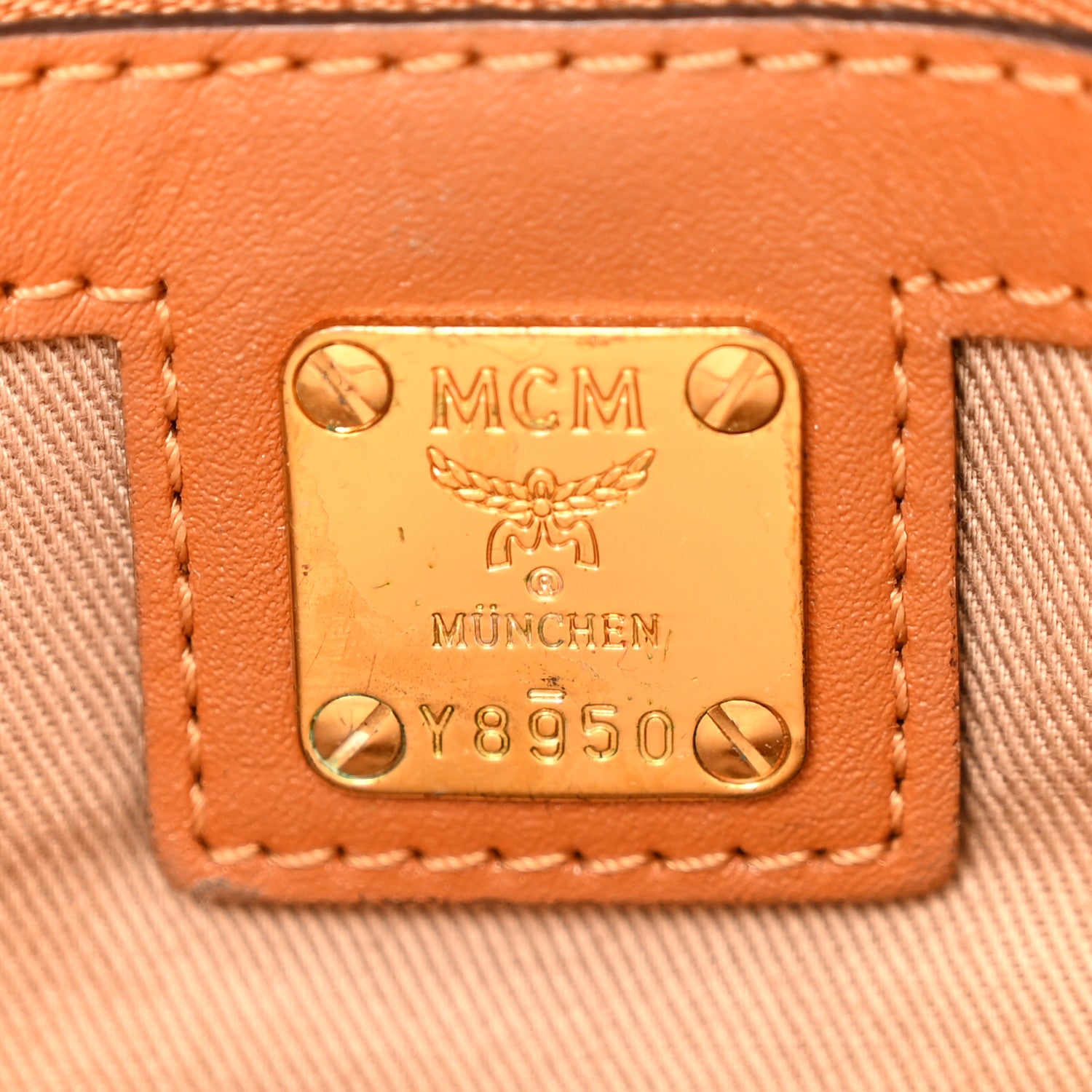 MCM Visetos Medium Crossbody Pouch Cognac 6 of 15
