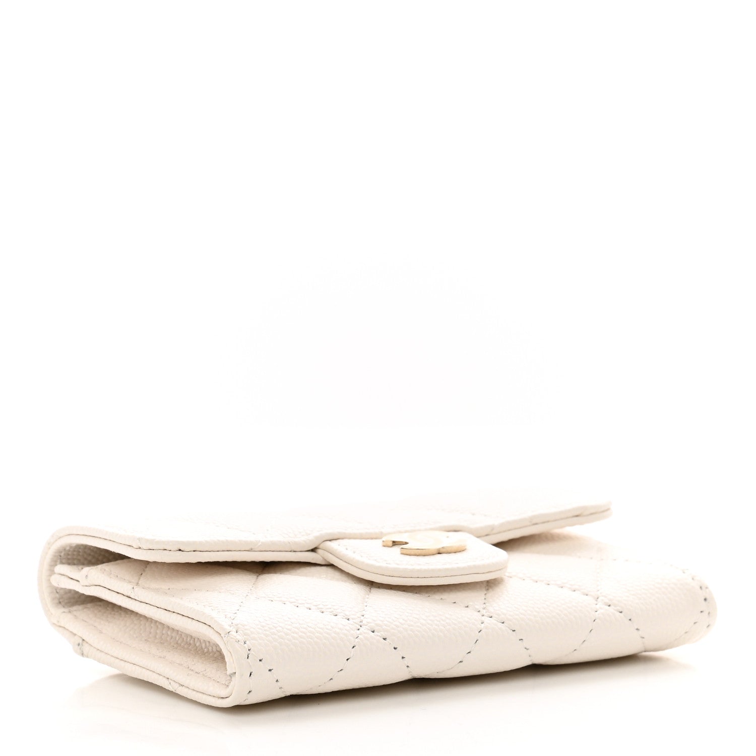 Chanel Caviar Quilted Flap Card Holder Wallet White 4 of 9