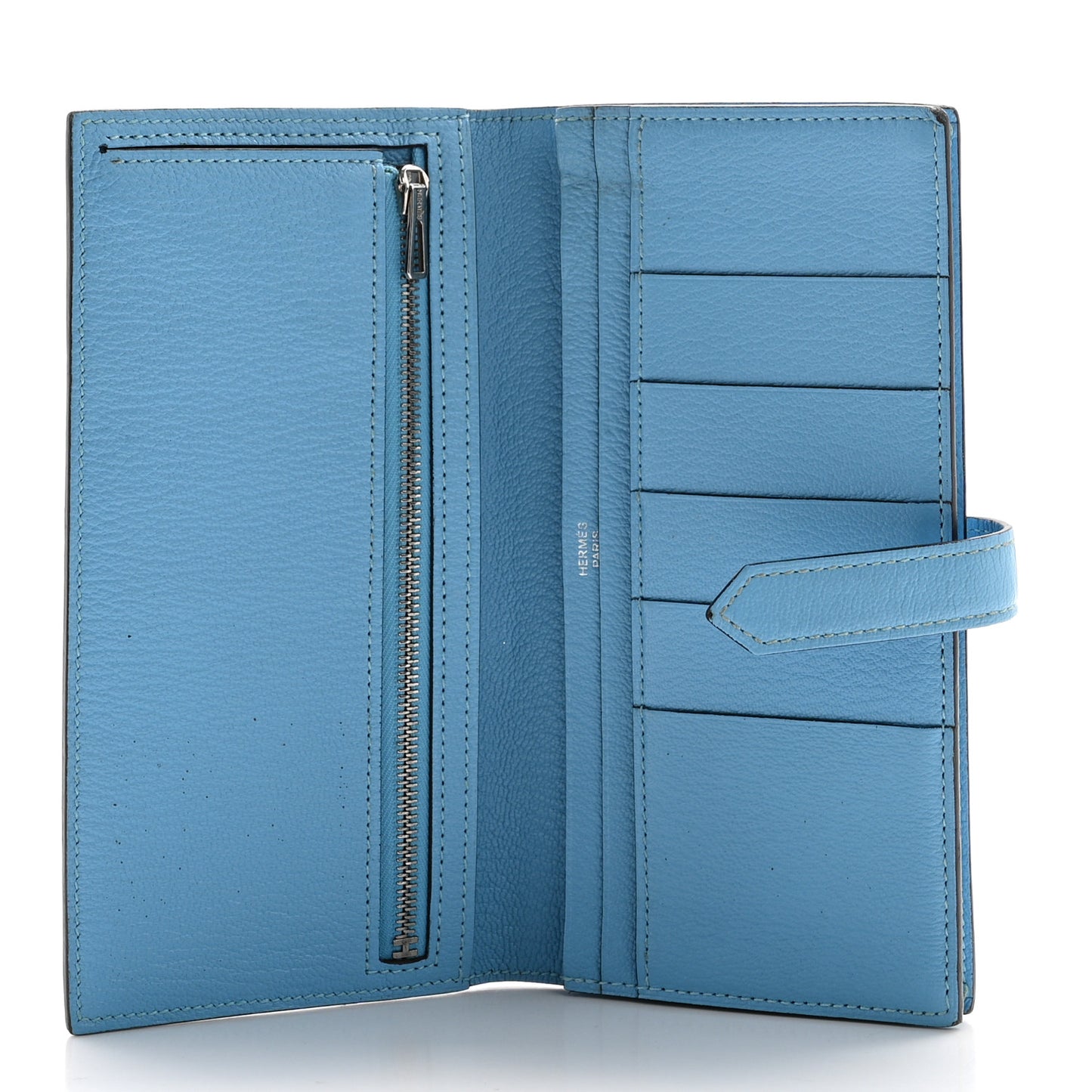 Chevre Mysore Bearn Gusset Wallet Celeste
