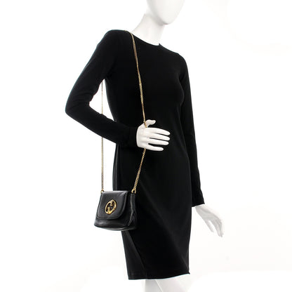 Gucci Pebbled Calfskin Small 1973 Chain Shoulder Bag Black 2 of 9