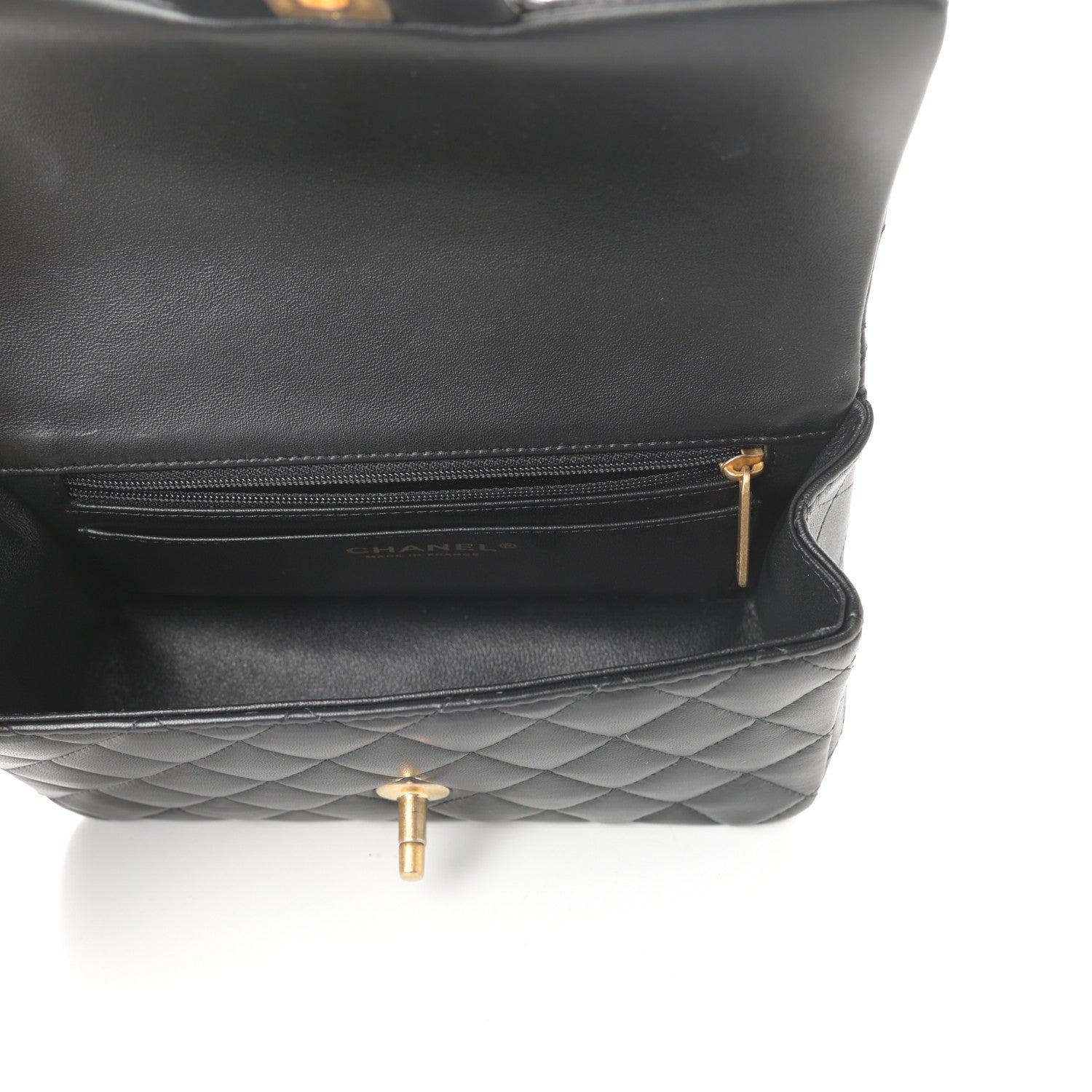 Chanel Lambskin Quilted Mini Top Handle Rectangular Flap Black 5 of 9