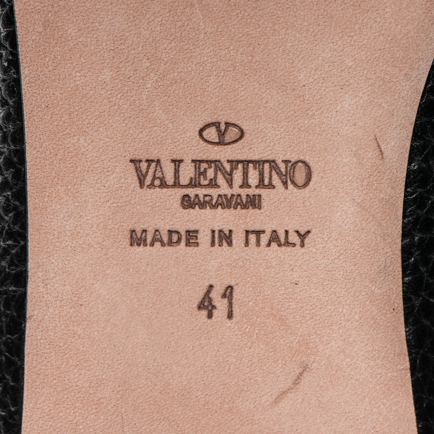 Valentino Garavani Pebbled Calfskin Rockstud Rolling Cage Ballerina Flats 41 Black 6 of 7