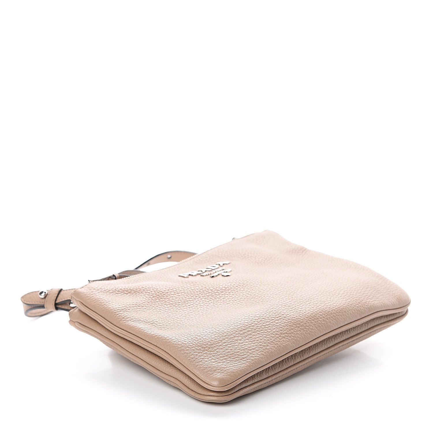 Prada Vitello Daino Double Zip Crossbody Bag Cammeo 3 of 9