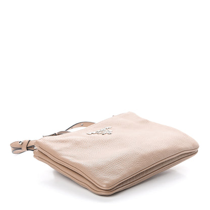 Prada Vitello Daino Double Zip Crossbody Bag Cammeo 3 of 9