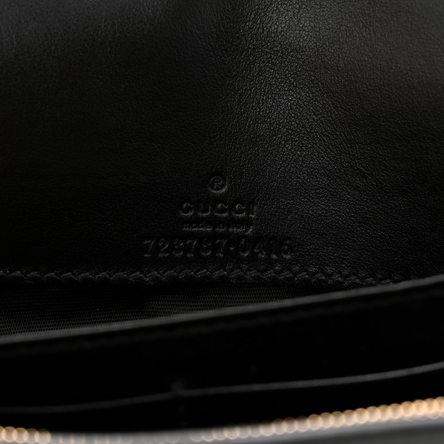 Calfskin GG Matelasse Chain Wallet Black