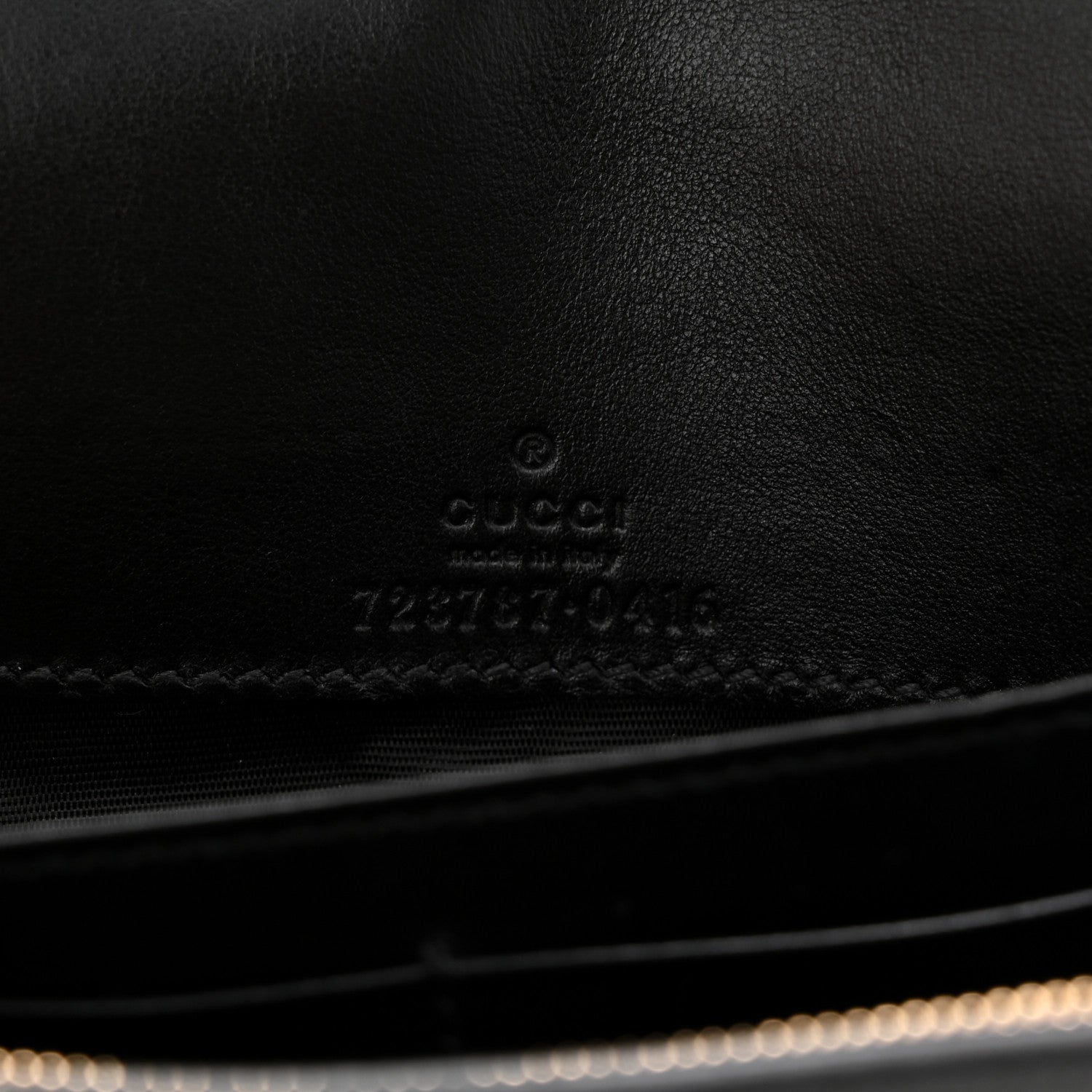Gucci Calfskin GG Matelasse Chain Wallet Black 6 of 9