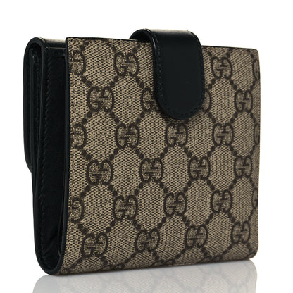 Gucci GG Supreme Monogram Pearl Studded French Wallet Black 3 of 13
