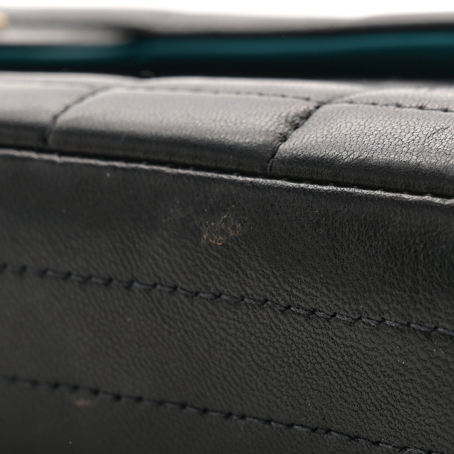 Lambskin Quilted East West Chocolate Bar Flap Navy